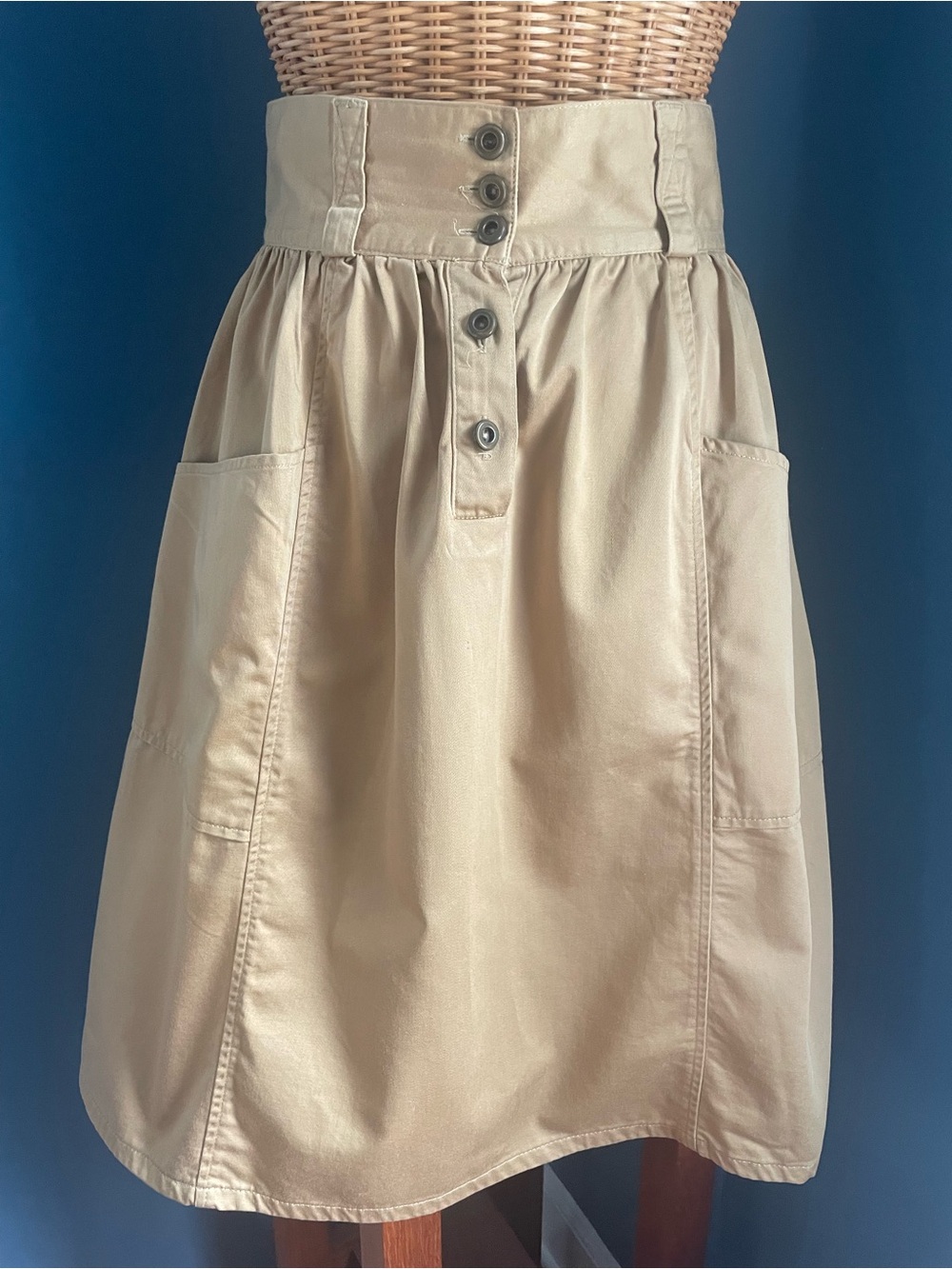 Vintage 1990’s Calvin Klein Utility Cargo Skirt Cotton Beige Size 10